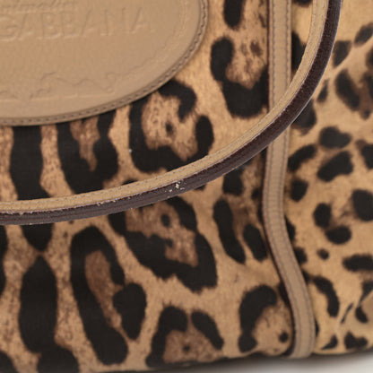 Dolce & Gabbana Canvas Leopard Print Calfskin Animalier Tote Beige 15 of 17