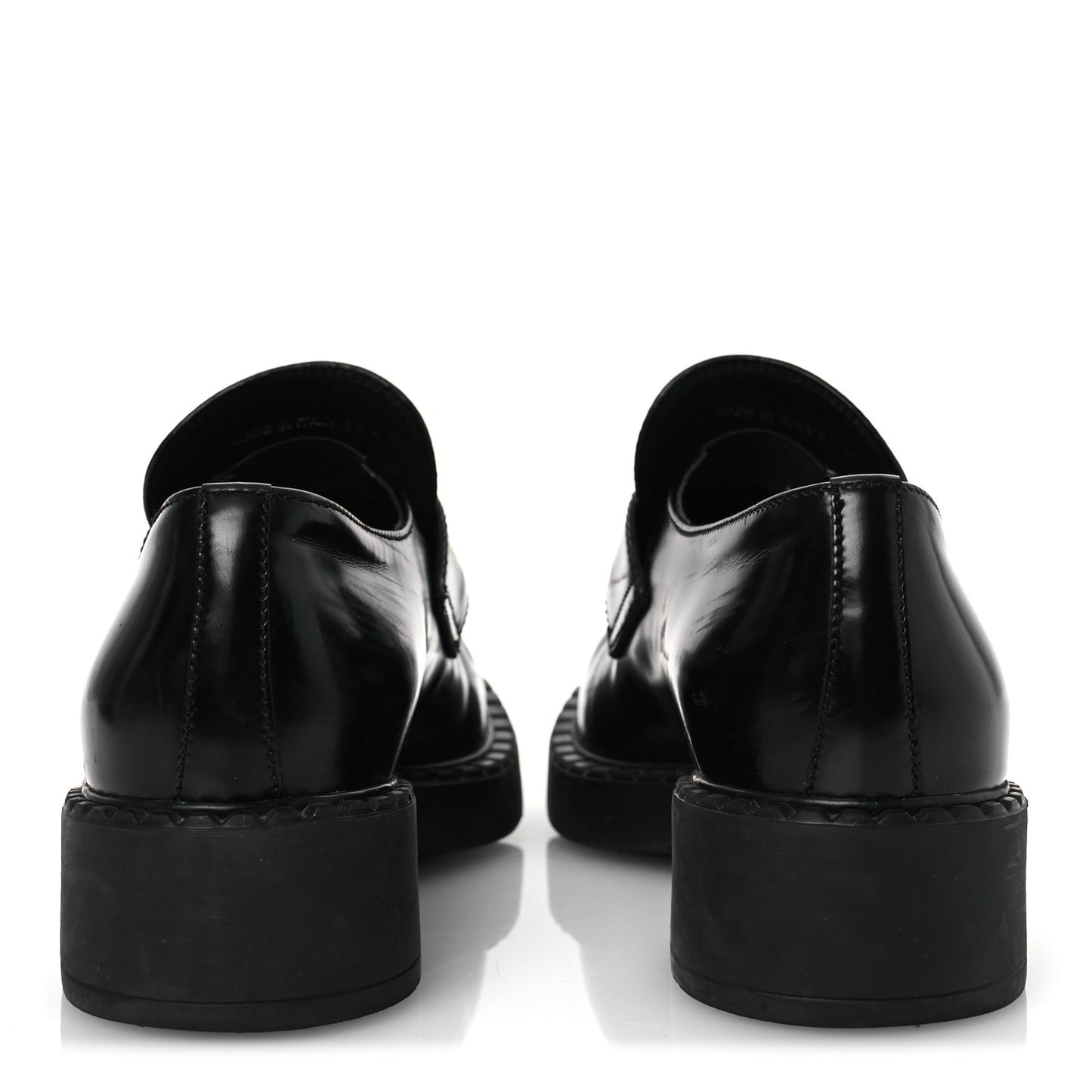 Spazzolato Metal Triangle Logo 50mm Loafers 37.5 Black