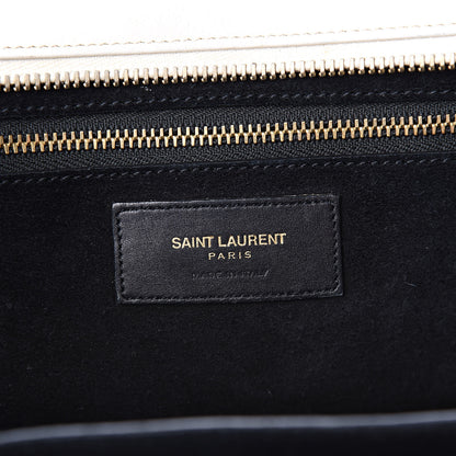 Saint Laurent Calfskin Small Cabas Rive Gauche Bag Black Red Yellow White 6 of 14