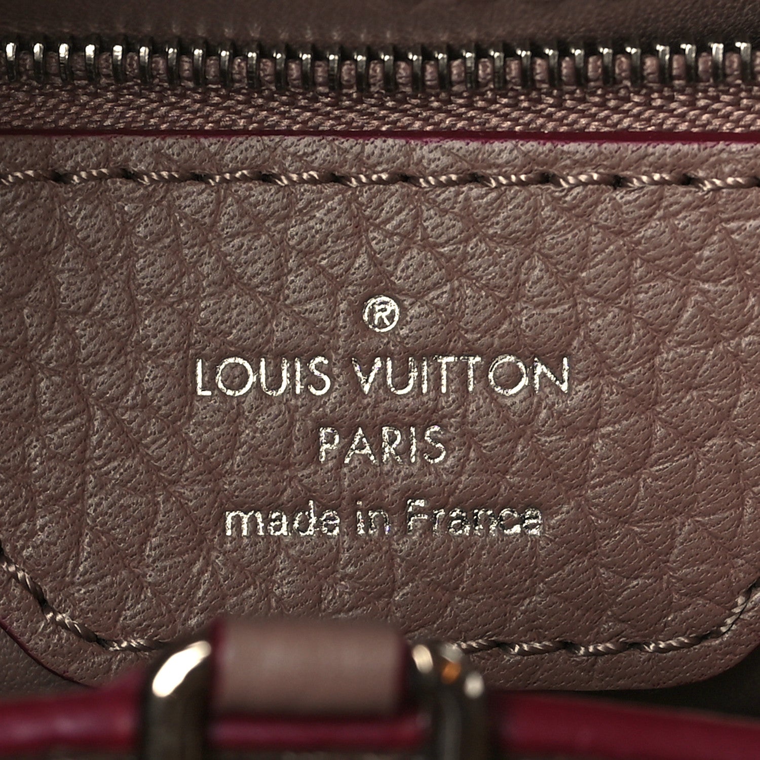 Louis Vuitton Taurillon Capucines MM Taupe 6 of 8