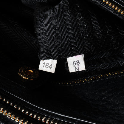 Prada Vitello Daino Double Zip Tote Black 7 of 9