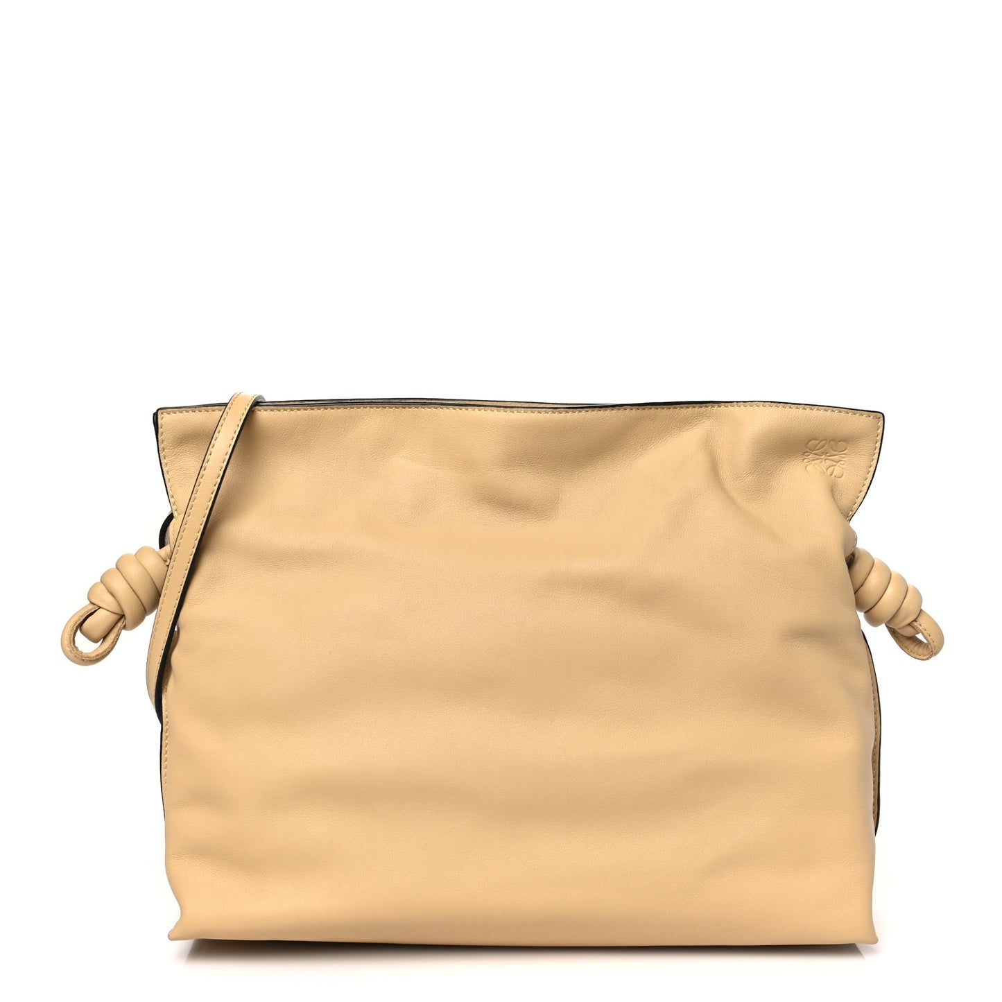 Nappa Flamenco Knot Clutch  Dark Butter