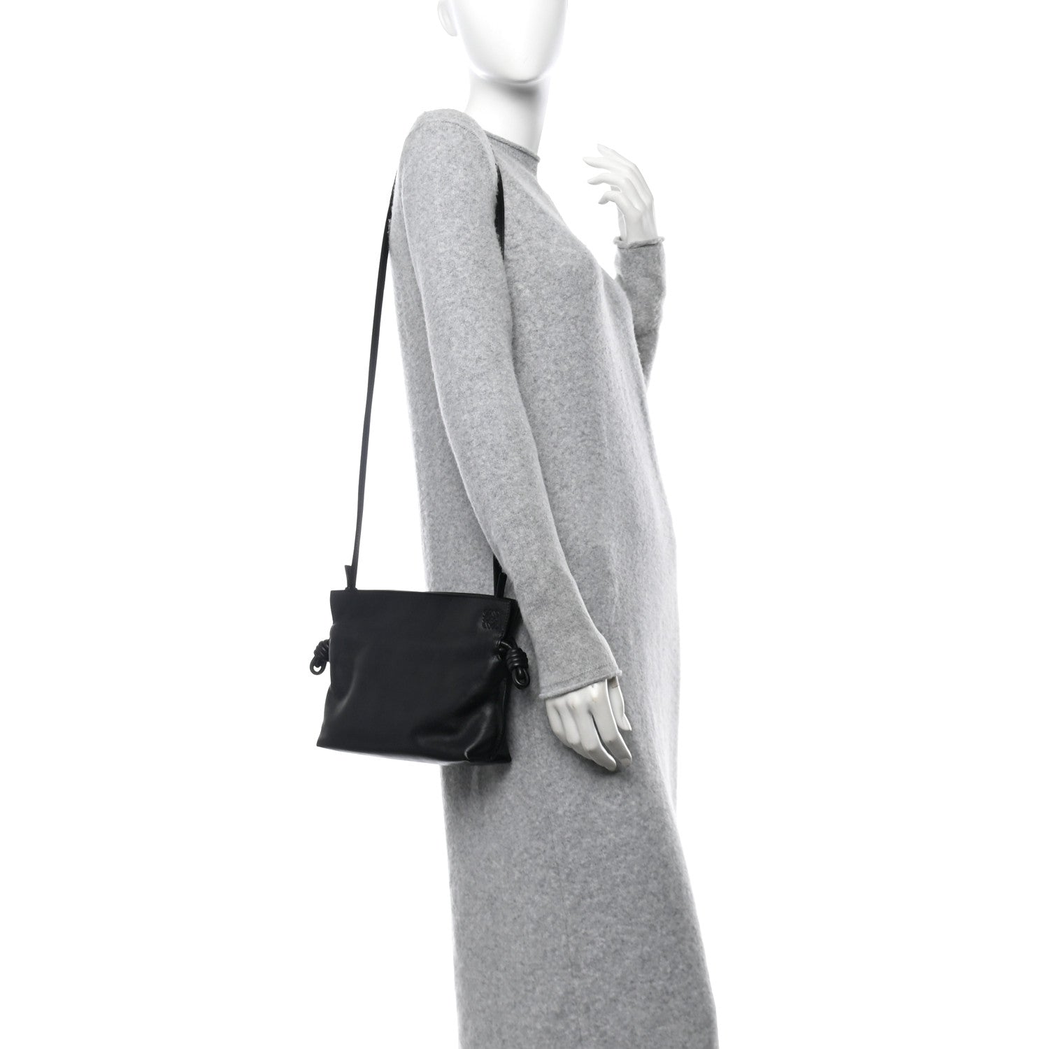 Loewe Calfskin Mini Flamenco Knot Clutch Black 2 of 10