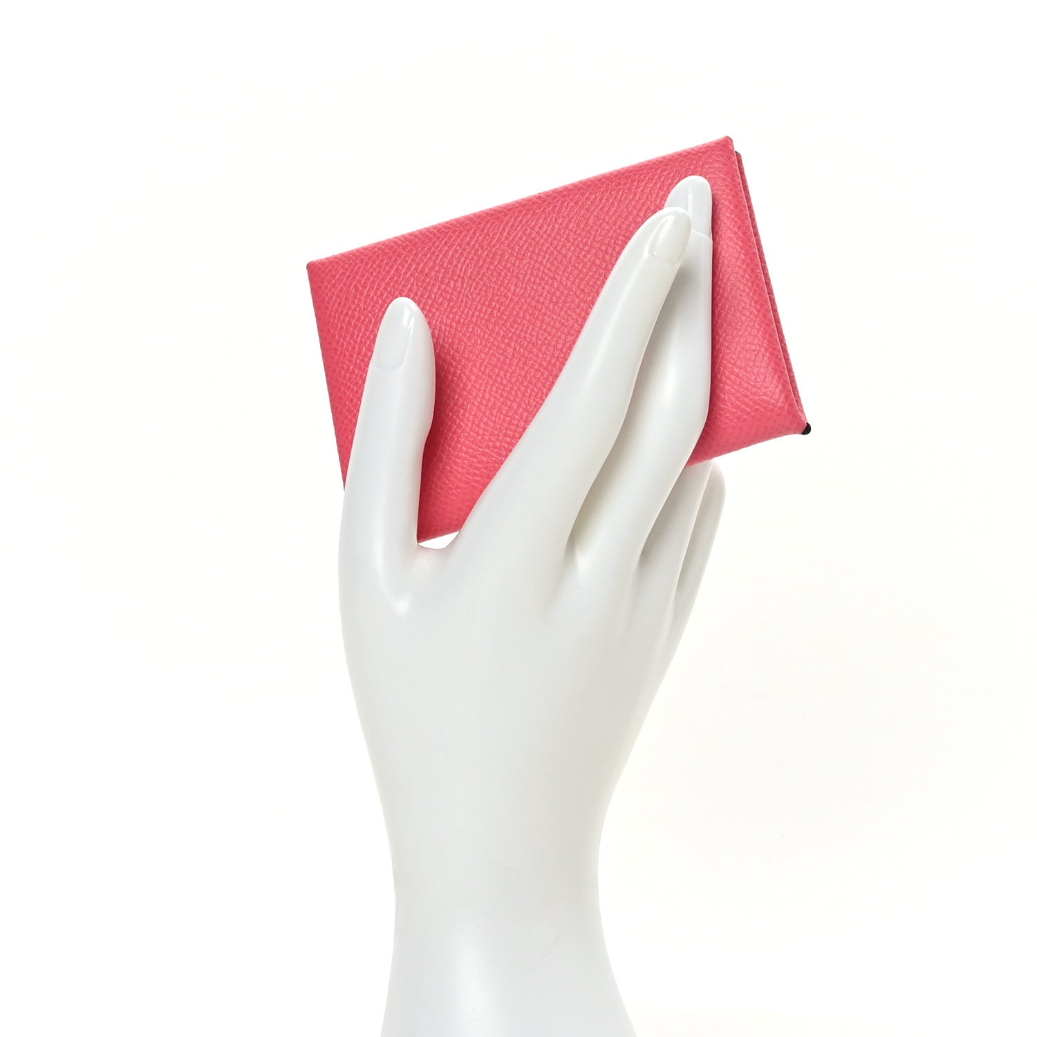 Hermes Epsom Calvi Card Case Rose Azalee 2 of 9