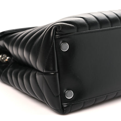 Saint Laurent Calfskin Y Quilted Monogram Large Loulou Chain Satchel Black 9 of 11