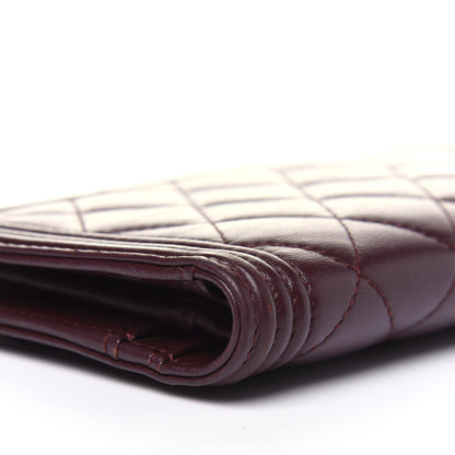 Chanel Lambskin Quilted Boy Yen Wallet Dark Red 16 of 20