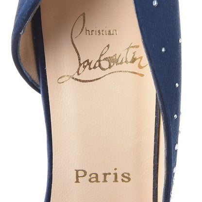 Christian Louboutin Satin New Helmut 100 Pumps 39.5 Navy 7 of 7