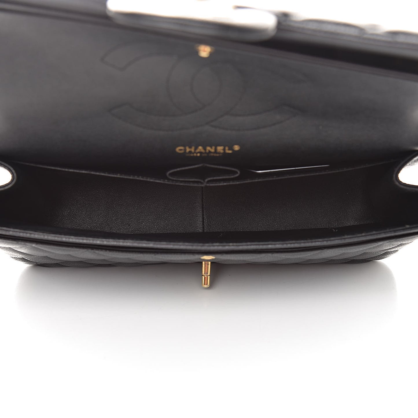 Caviar Quilted Jumbo Double Flap Black