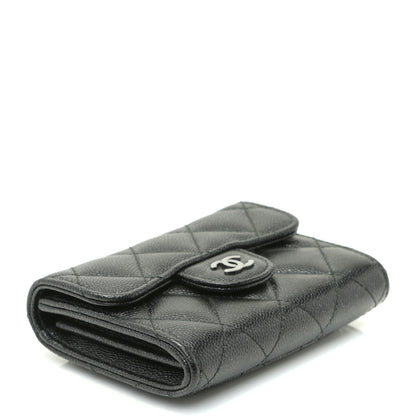 Chanel Iridescent Caviar Quilted Flap Card Holder Wallet Black 3 of 7