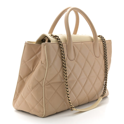 Chanel Lambskin Quilted Small Portobello Tote Beige 3 of 13