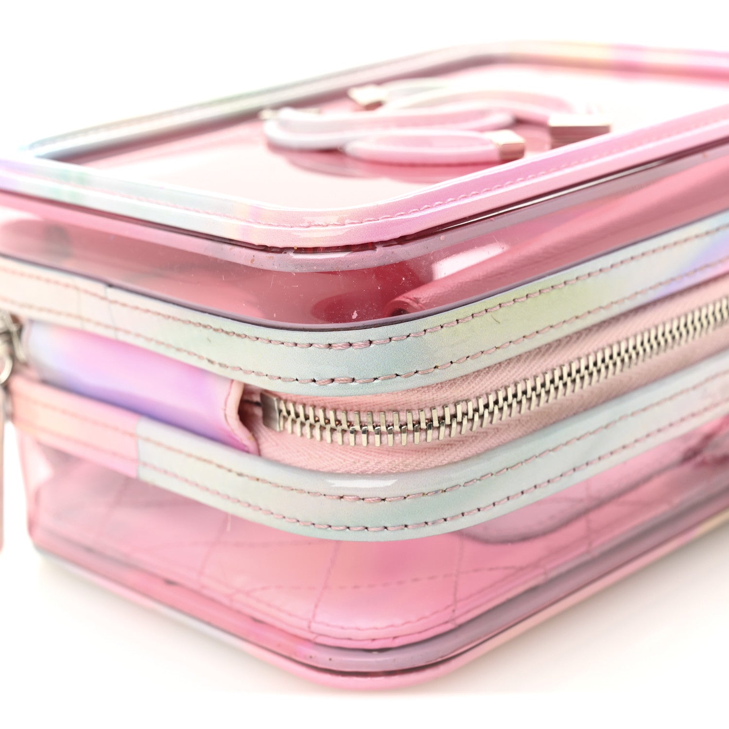 Chanel PVC Patent Calfskin Patent Lambskin Vertical Vanity Case Pink 10 of 10