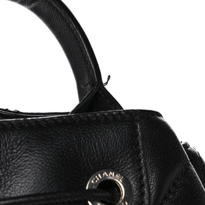 Chanel Lambskin Quilted Drawstring Backpack Black 9 of 11