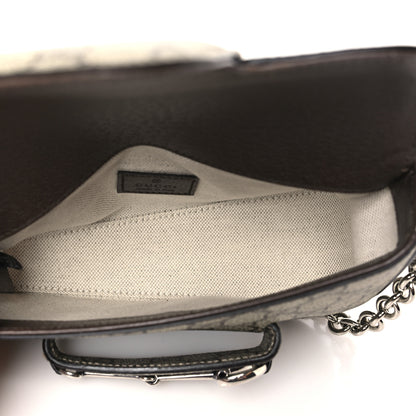Gucci GG Supreme Monogram Mini Horsebit 1955 Asymmetric Shoulder Bag Beige Ebony 5 of 10
