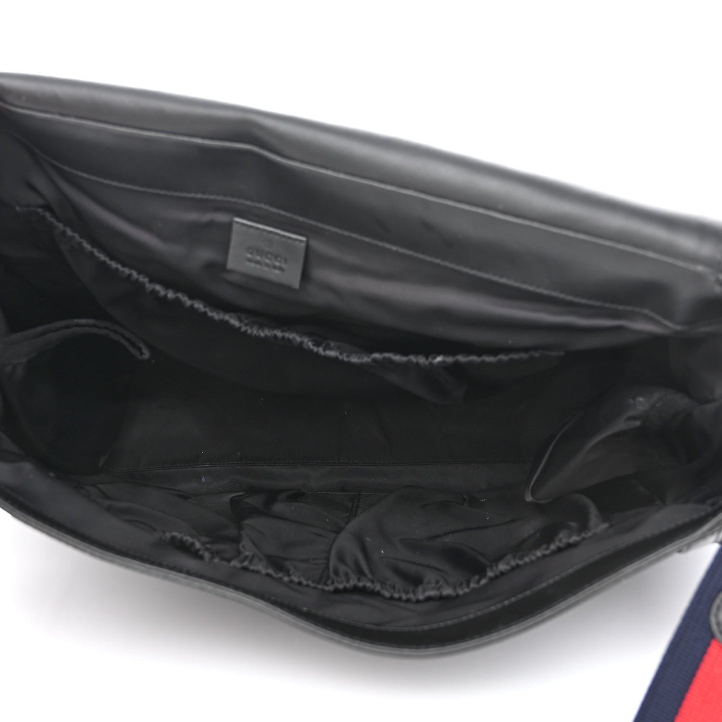 GG Supreme Monogram Web Messenger Diaper Bag Black Grey