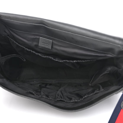 Gucci GG Supreme Monogram Web Messenger Diaper Bag Black Grey 5 of 10