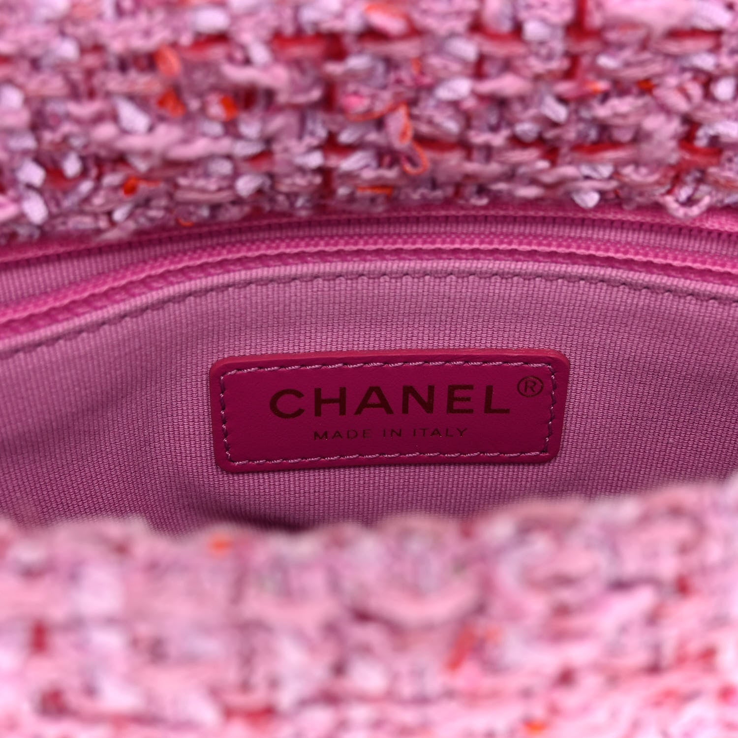 Chanel Tweed Enamel Quilted Mini Pending CC Square Flap Light Purple Pink Red 6 of 10
