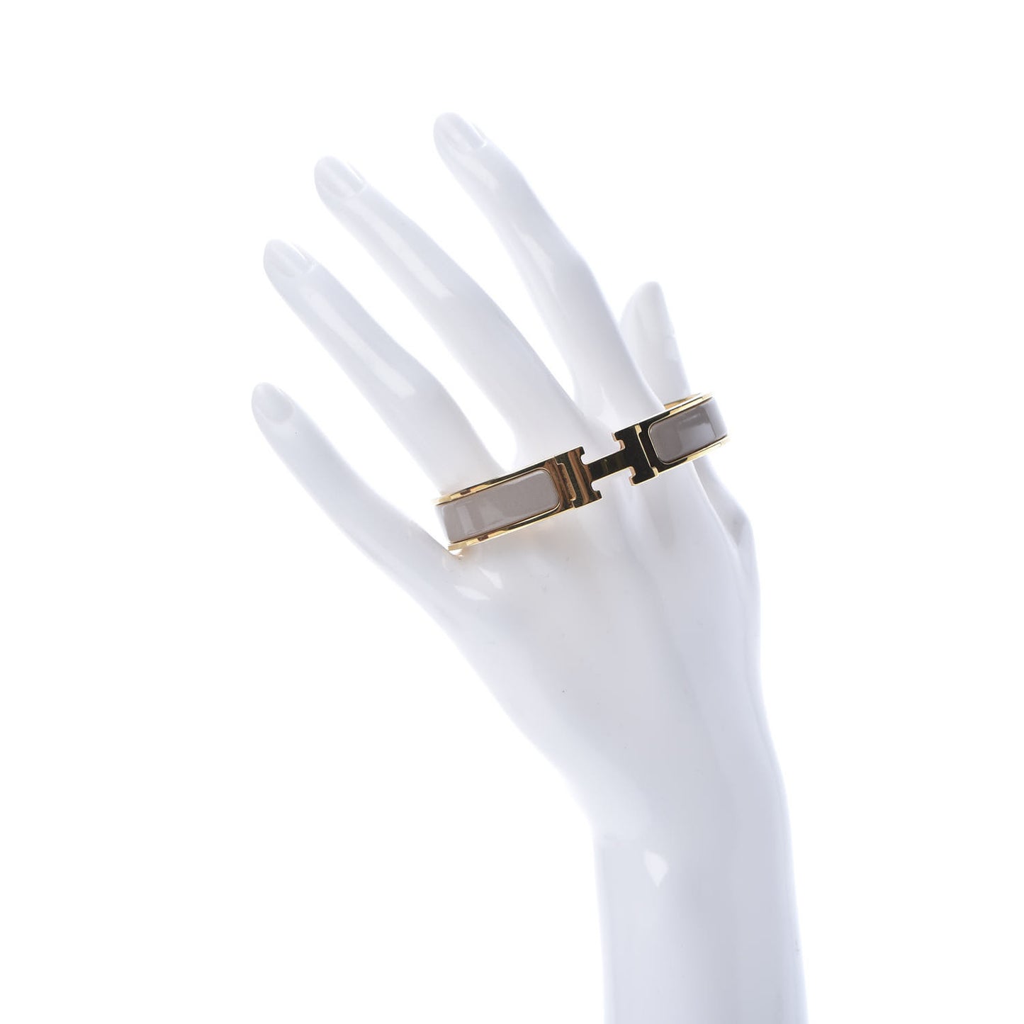 Enamel Narrow Clic Clac H Bracelet GM Marron Glace