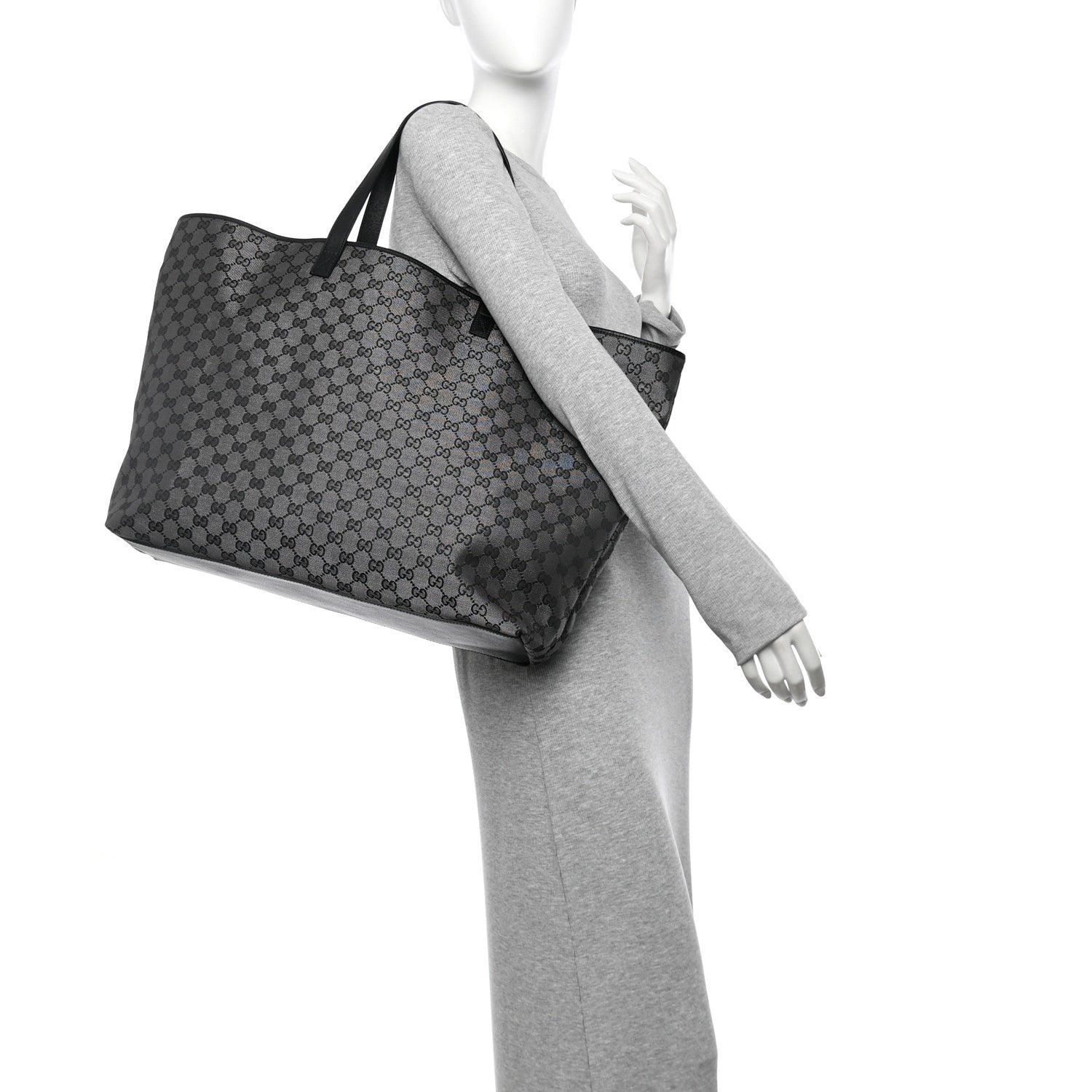 Gucci Metallic Monogram XL Shopper Black 3 of 21