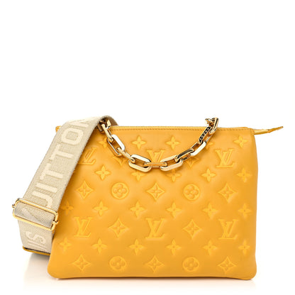 Louis Vuitton Lambskin Embossed Monogram Coussin PM Sunflower 1 of 11