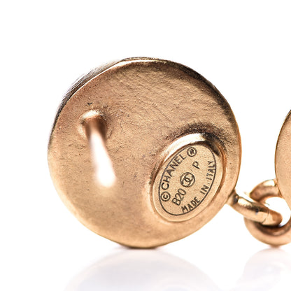 Chanel Crystal Pearl 90’s Icon Drop Letter Earrings Gold 4 of 5