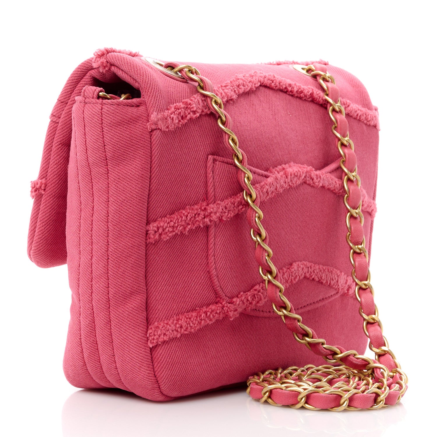 Chanel Denim Coco Flap Pink 3 of 12