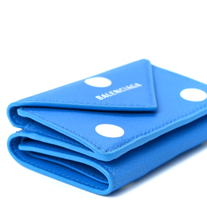 Balenciaga Calfskin Polka Dot Mini Papier Wallet Blue White 11 of 12