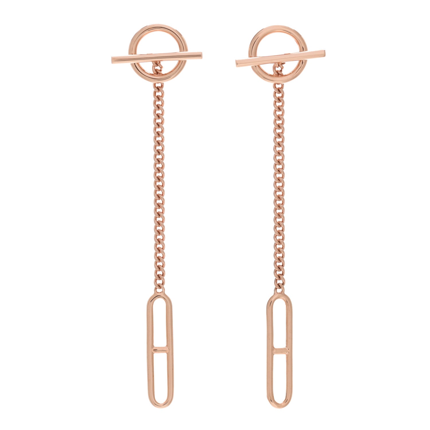 Hermes 18K Rose Gold Echappee Earrings 1 of 6