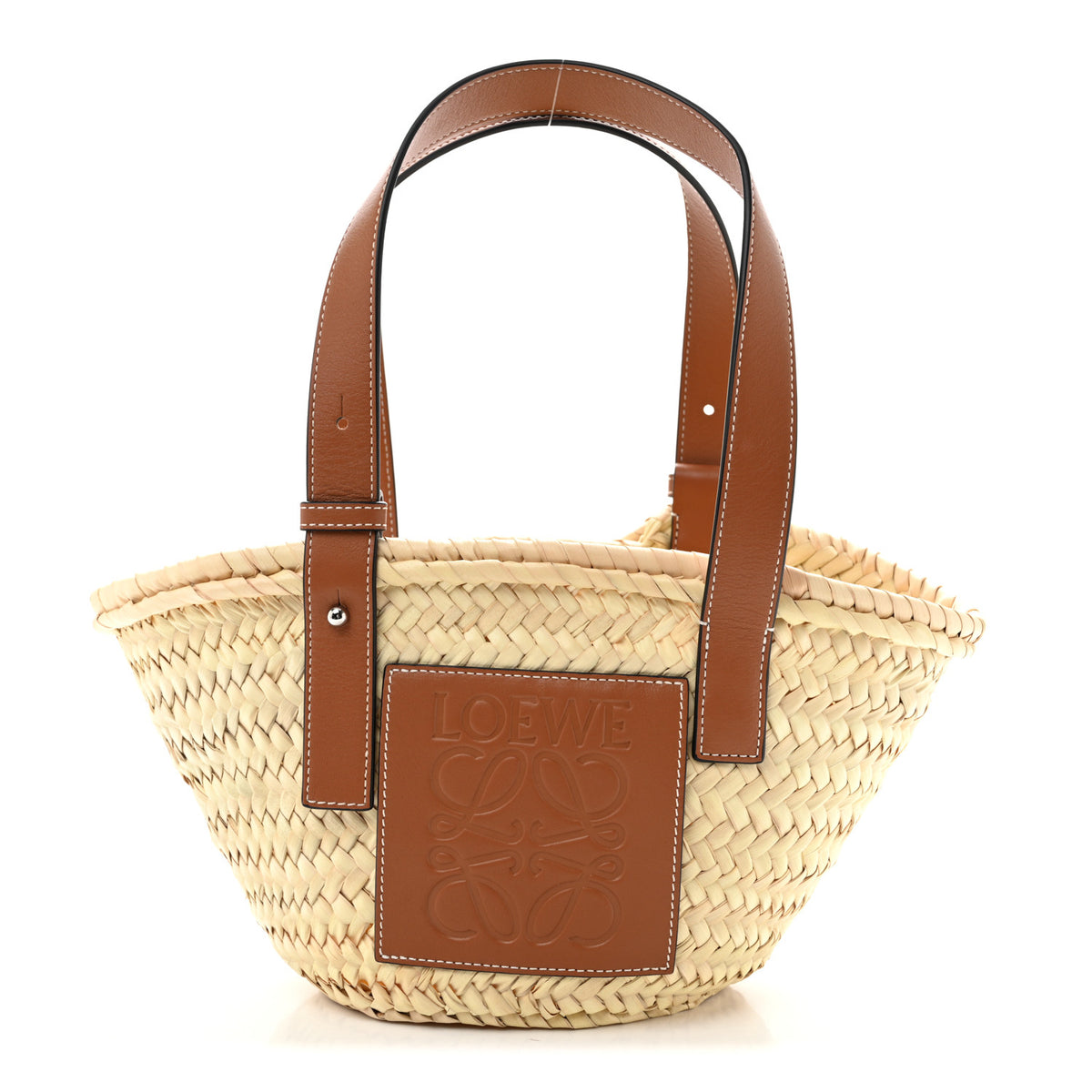 Loewe Raffia Small Basket Tote Bag Natural Tan 1 of 13