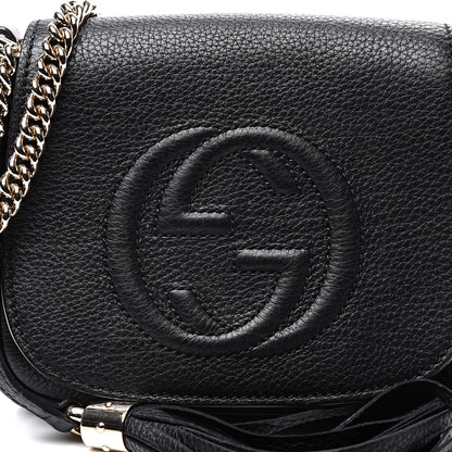 Gucci Pebbled Calfskin Small Soho Flap Crossbody Black 10 of 10