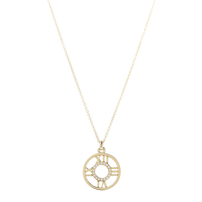 Tiffany 18K Yellow Gold Diamond Small Atlas Open Pendant Necklace 1 of 6