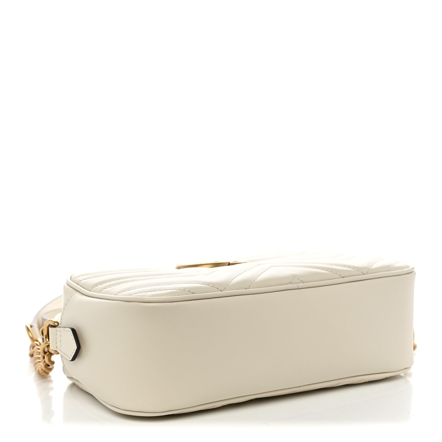 Calfskin Matelasse Small GG Marmont Chain Shoulder Bag  White