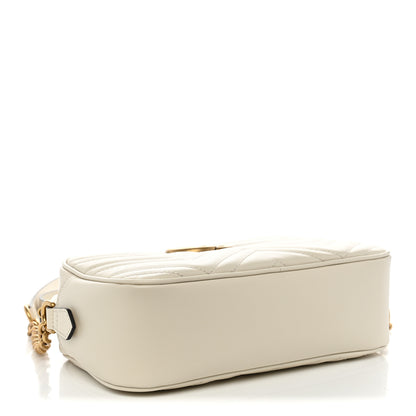 Gucci Calfskin Matelasse Small GG Marmont Chain Shoulder Bag  White 4 of 11