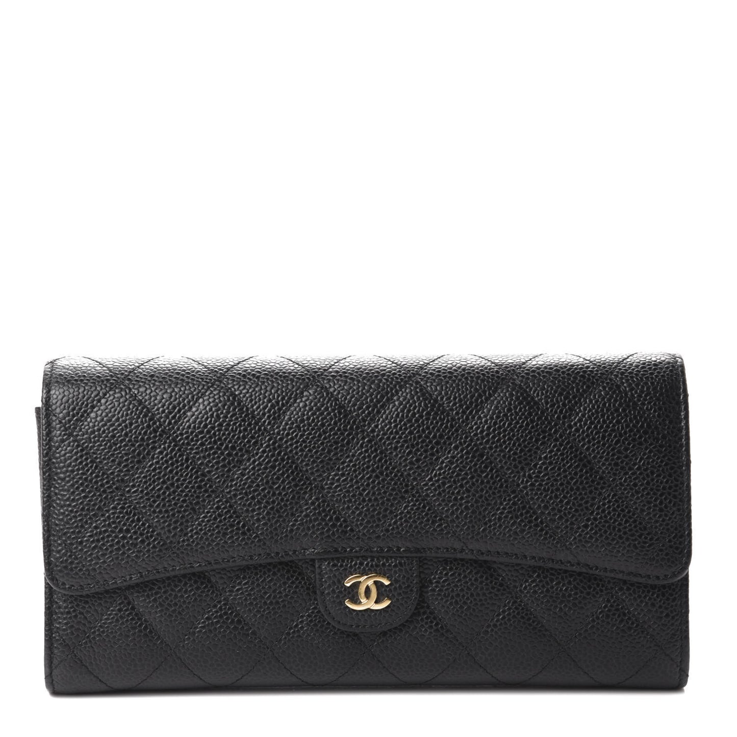 Caviar Quilted Travel Wallet Black