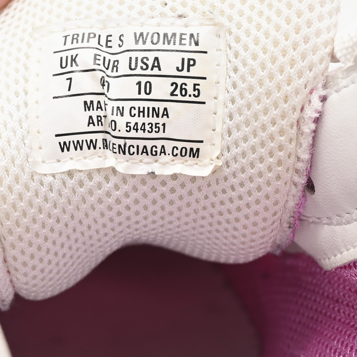 Balenciaga Fabric Mesh Clear Sole Womens Triple S Sneakers 40 White Pink 9 of 10