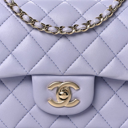 Chanel Lambskin Quilted Mini Top Handle Rectangular Flap Light Purple 8 of 14