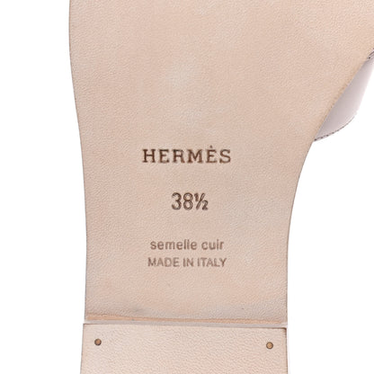 Hermes Calfskin Oran Sandals 38.5 Rose Pétale 7 of 9