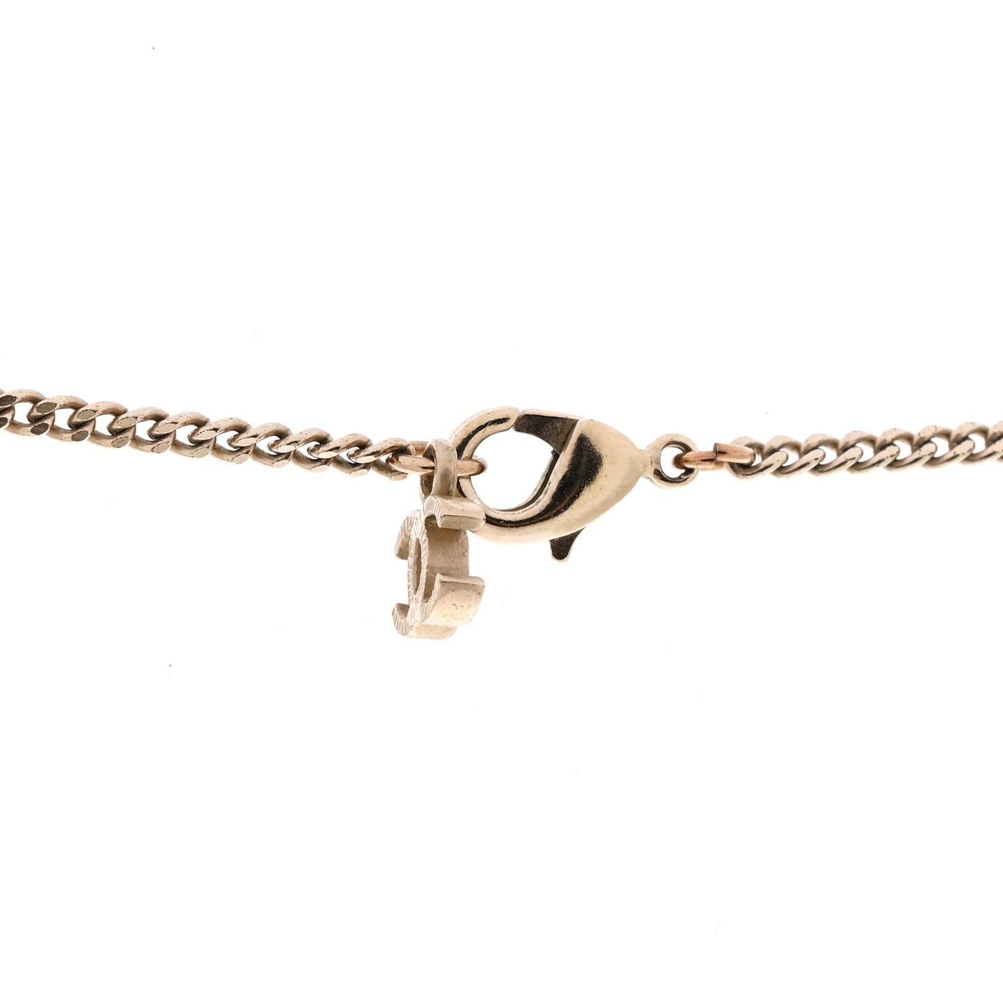 Baguette Crystal CC Necklace Gold