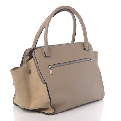 Celine Drummed Calfskin Suede Double Zip Trapeze Sand 3 of 10