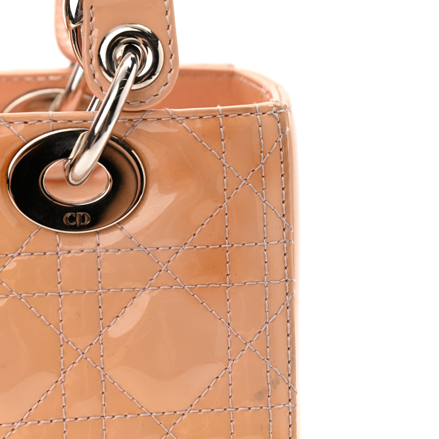 Patent Cannage Medium Lady Dior Light Pink