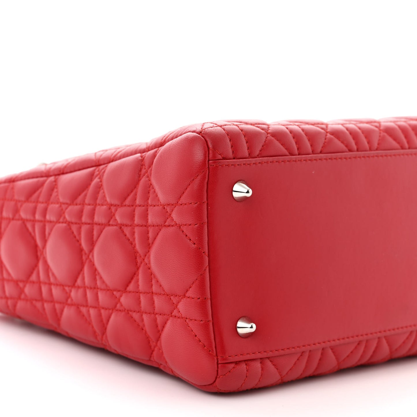 Lambskin Cannage Medium Lady Dior Red