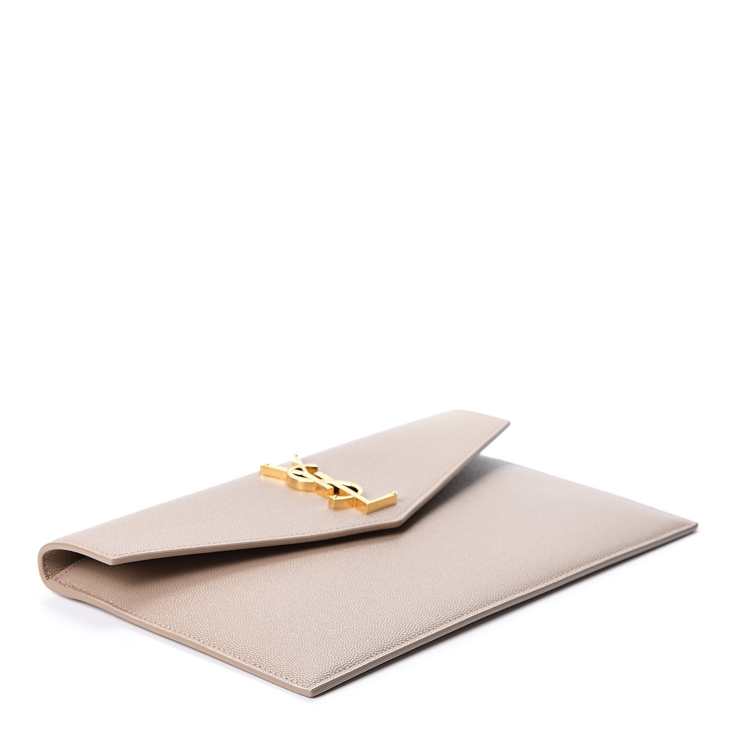 Saint Laurent Grain De Poudre Uptown Pouch Dark Beige 3 of 9