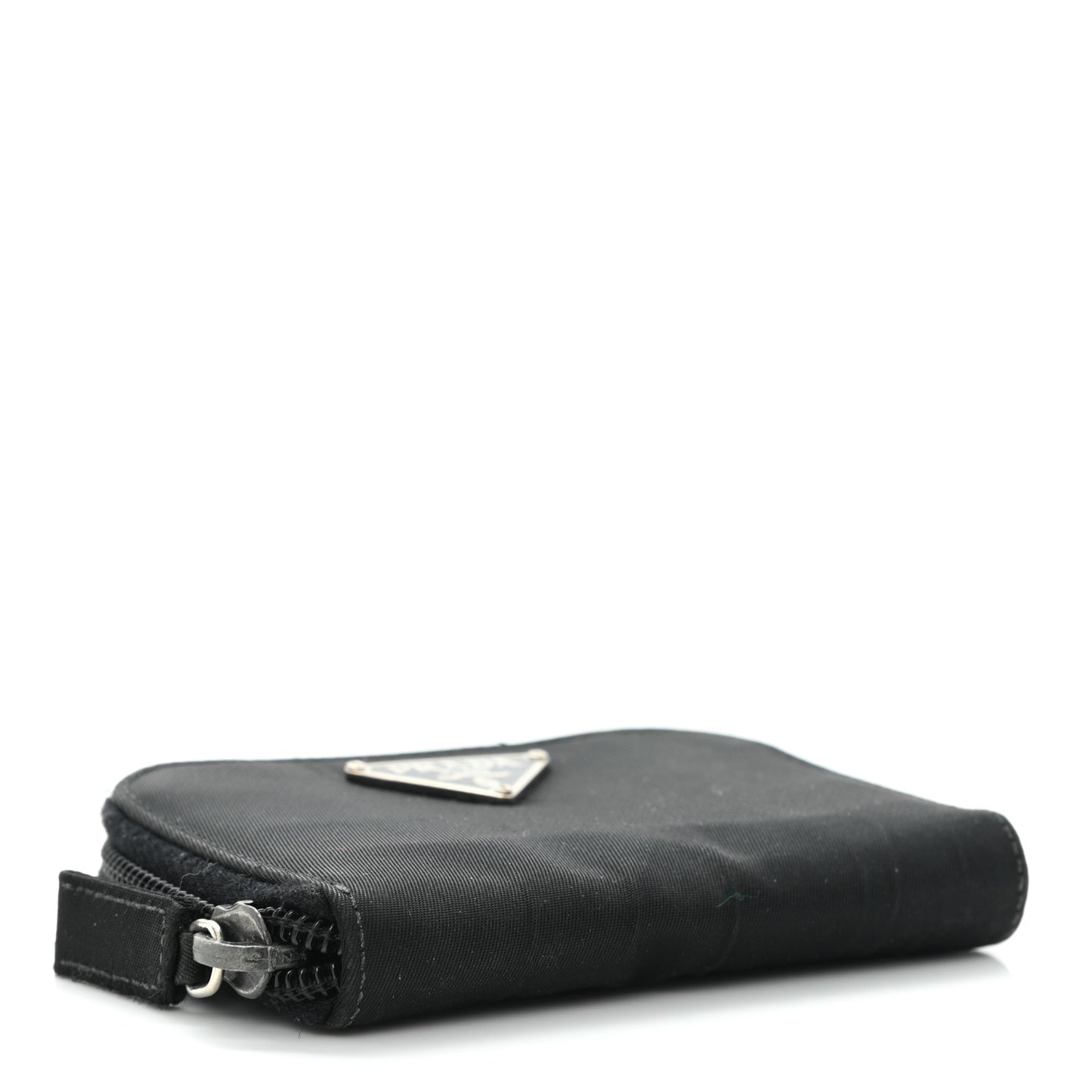 Tessuto Nylon Compact Zip Around Coin Pouch Black