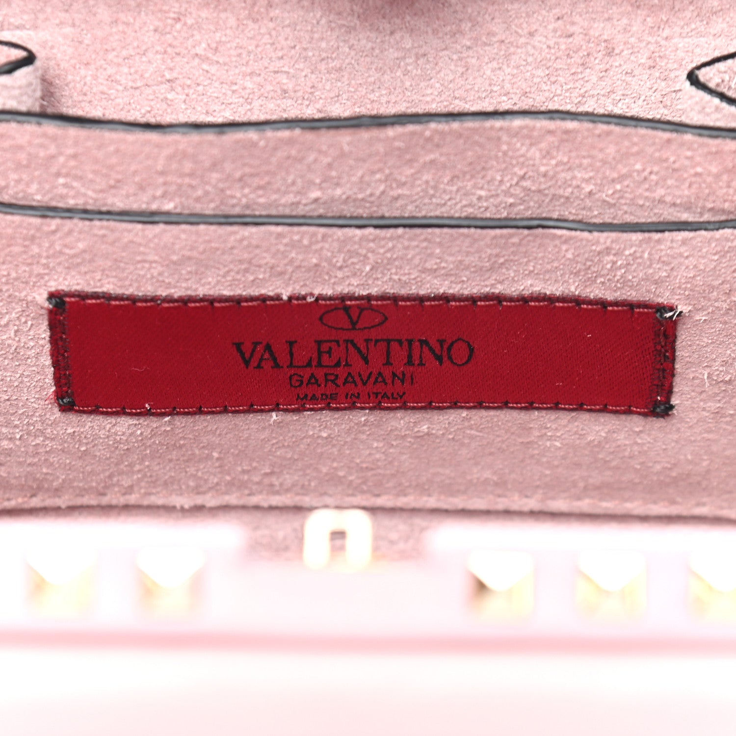 Valentino Garavani Vitello Rockstud Chain Clutch Water Rose 6 of 11