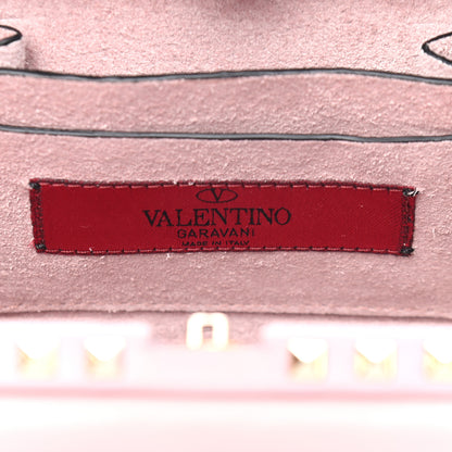 Valentino Garavani Vitello Rockstud Chain Clutch Water Rose 6 of 11
