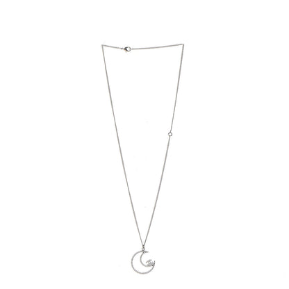 Chanel Ruthenium Crystal CC Moon Pendant Necklace 4 of 7