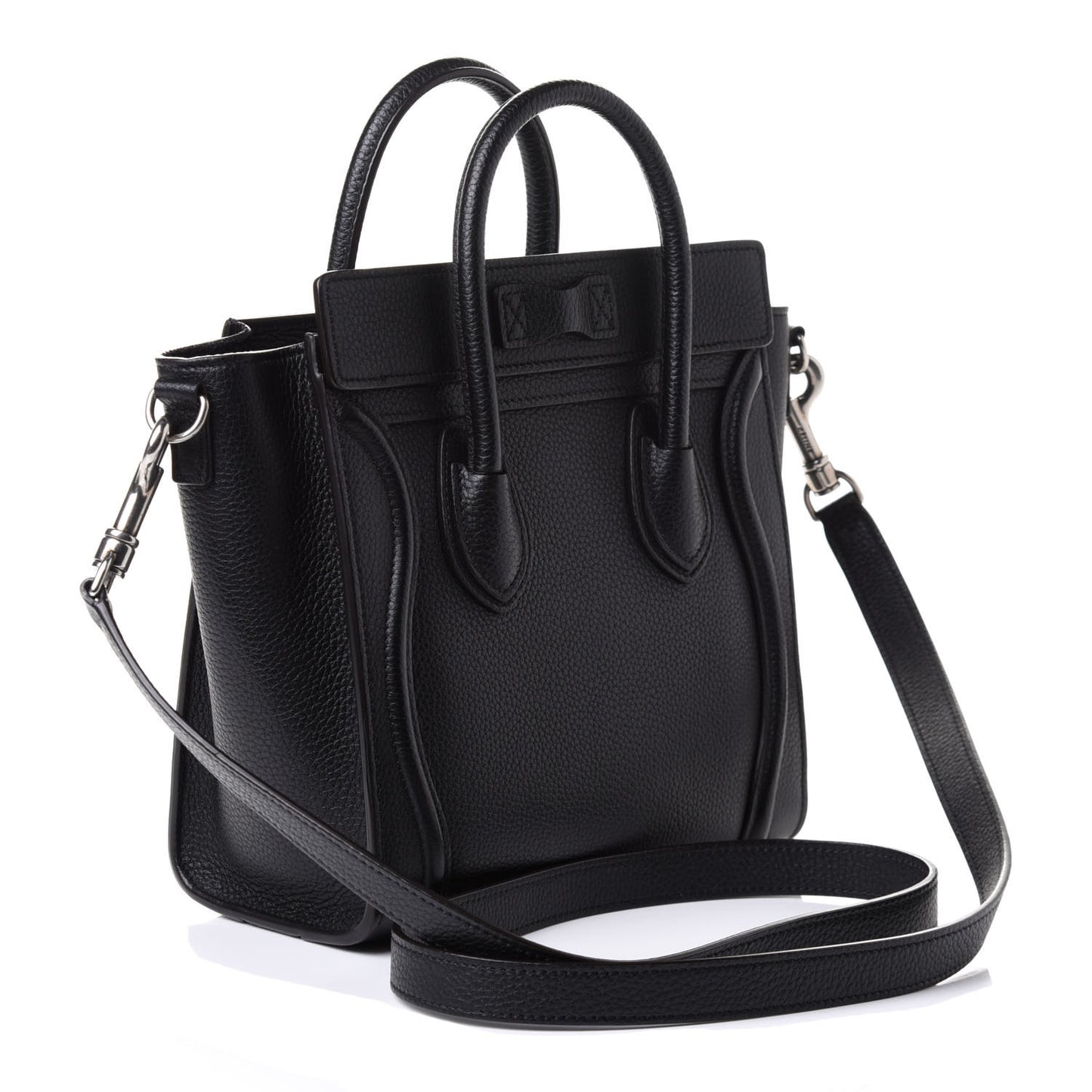 Drummed Calfskin Nano Luggage Black