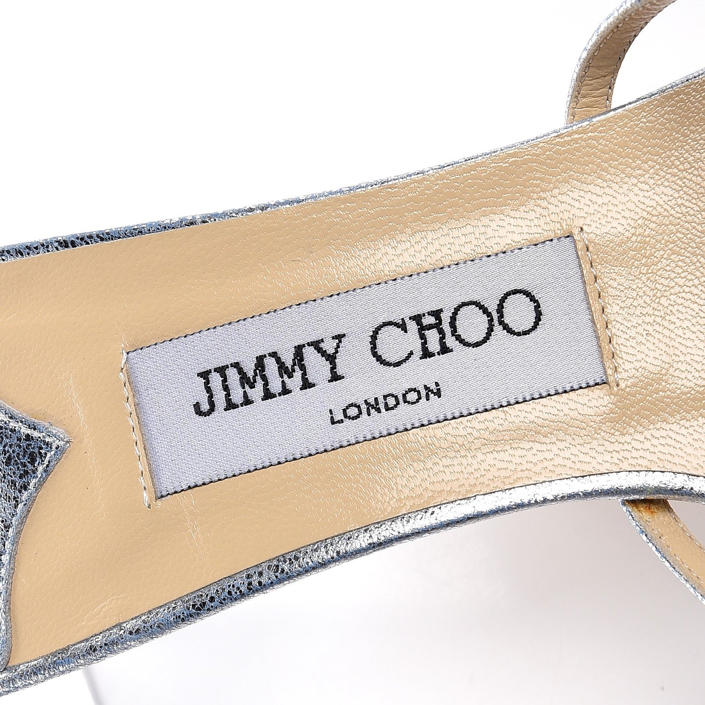Metallic Calfskin Sandals 38 Silver