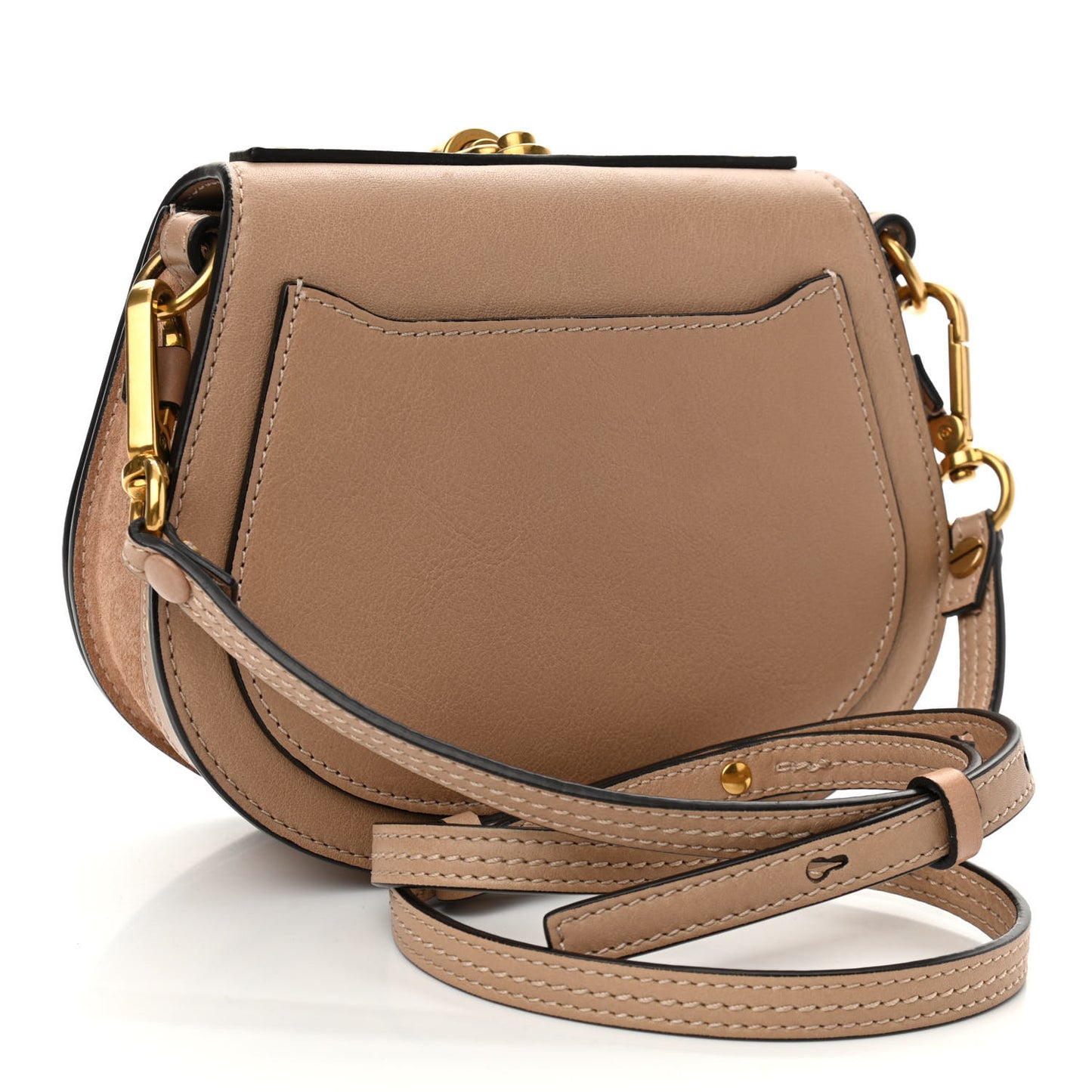 Calfskin Suede Small Nile Bracelet Bag Biscotti Beige