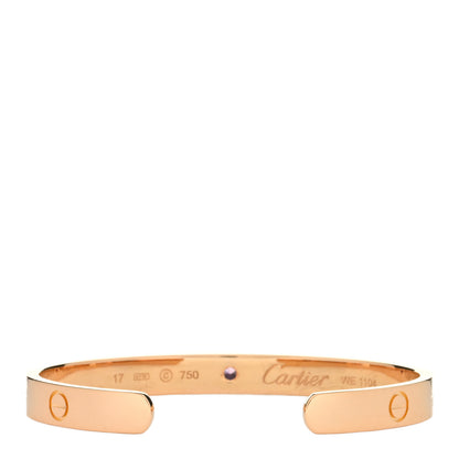 Cartier 18K Pink Gold Pink Sapphire LOVE Cuff Bracelet 17 2 of 3