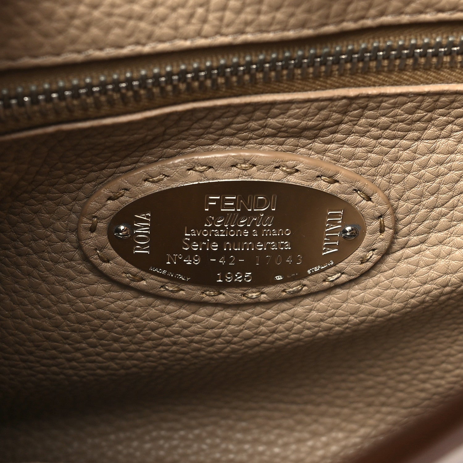 Fendi Cuoio Romano Selleria Bi-Color Medium Peekaboo Iconic Satchel Mou Deserto 6 of 11